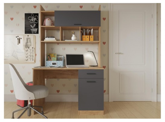 Письменный стол Бишоп 2 112х57х180 дуб крафт золотой / антрацит в Каменске-Уральском