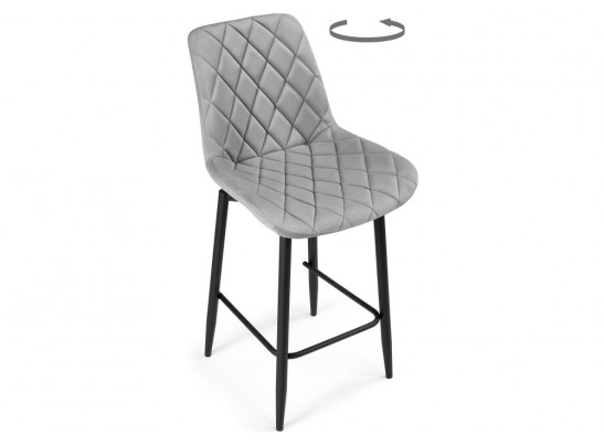 Полубарный стул Баодин К Б/К крутящийся светло-серый / черный в Каменске-Уральском