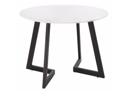 Стеклянный стол Алингсос 100(140)х100х76 белый / белая шагрень в Каменске-Уральском