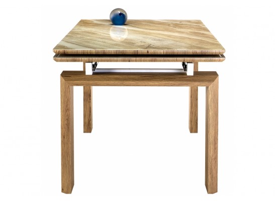 Стеклянный стол Давос бежевый мрамор / дуб монтана в Каменске-Уральском