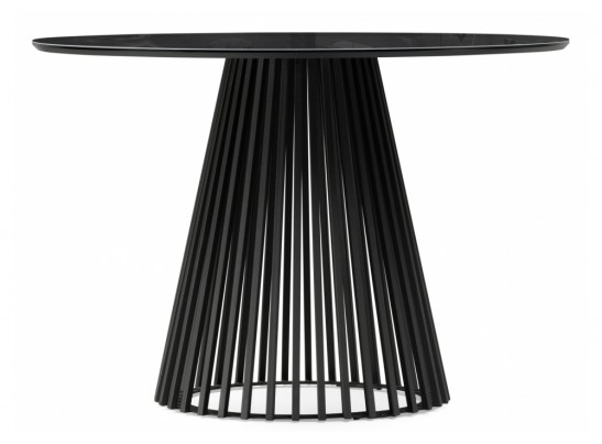 Стеклянный стол Нэнси 110х110 черный мрамор / черный в Каменске-Уральском