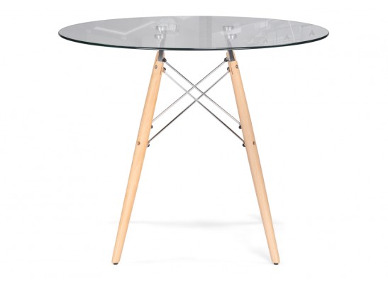 Стеклянный стол PT-151 90х76 clear glass / wood в Каменске-Уральском