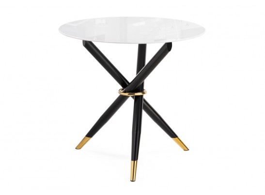 Стеклянный стол Rock 80х75 white / black в Каменске-Уральском