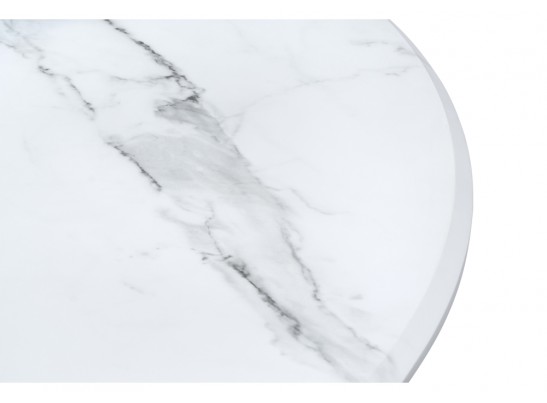 Деревянный стол Абилин 90х76 мрамор белый / черный матовый в Каменске-Уральском