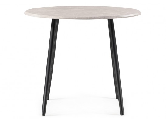 Деревянный стол Абилин 90х76 мрамор светло-серый / черный матовый в Каменске-Уральском