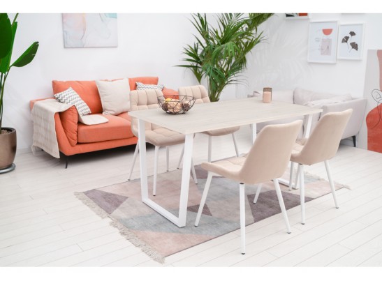 Стол Лота Лофт 140х80х75 25 мм юта / белый матовый в Каменске-Уральском