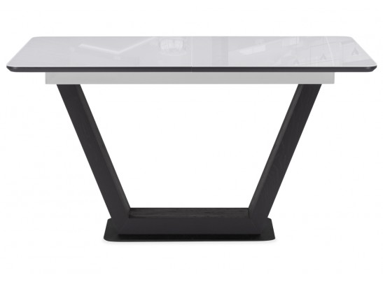 Стол на тумбе Иматра 140(180)х80х75 ультра белый / черный в Каменске-Уральском