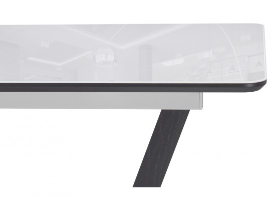 Стол на тумбе Иматра 140(180)х80х75 ультра белый / черный в Каменске-Уральском