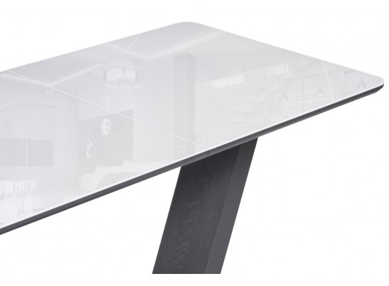 Стол на тумбе Иматра 140(180)х80х75 ультра белый / черный в Каменске-Уральском