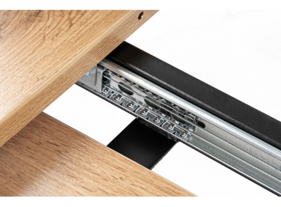 Деревянный стол Лота Лофт 120(160)х75 черный матовый / дуб крафт золотой в Каменске-Уральском