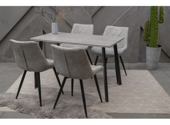 Стол Тринити Лофт 120 бетон / черный матовый в Каменске-Уральском