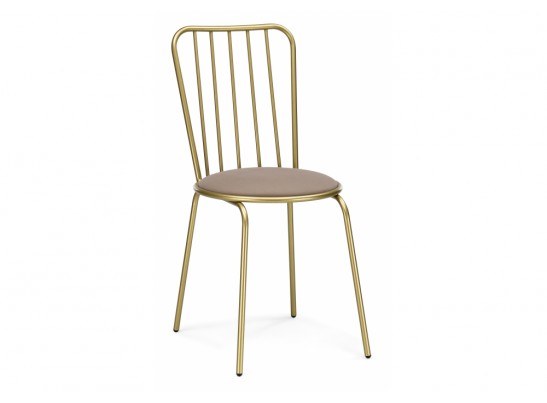 Стул на металлокаркасе Авалон бежевый велюр / золото в Каменске-Уральском