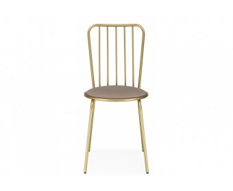 Стул на металлокаркасе Авалон бежевый велюр / золото