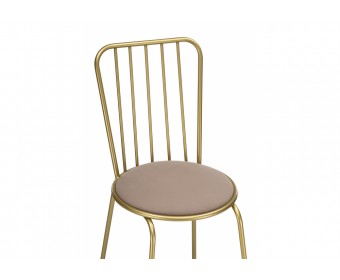 Стул на металлокаркасе Авалон бежевый велюр / золото