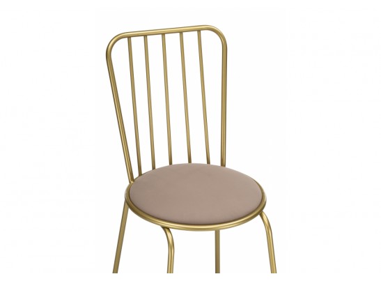 Стул на металлокаркасе Авалон бежевый велюр / золото в Каменске-Уральском