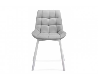 Стул на металлокаркасе Челси светло-серый / белый