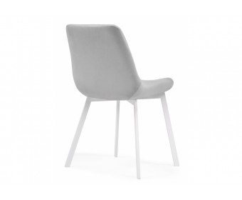 Стул на металлокаркасе Челси светло-серый / белый
