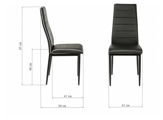 Стул на металлокаркасе DC2-001 black / white в Каменске-Уральском