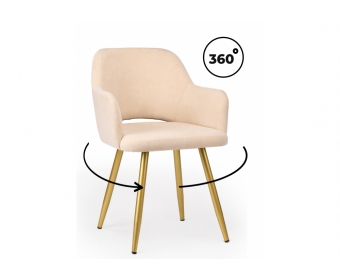 Стул на металлокаркасе Эолин 360 бежевый (glory 03) / золотой