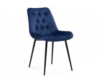 Стул на металлокаркасе Гояр темно-синий / черный глянец