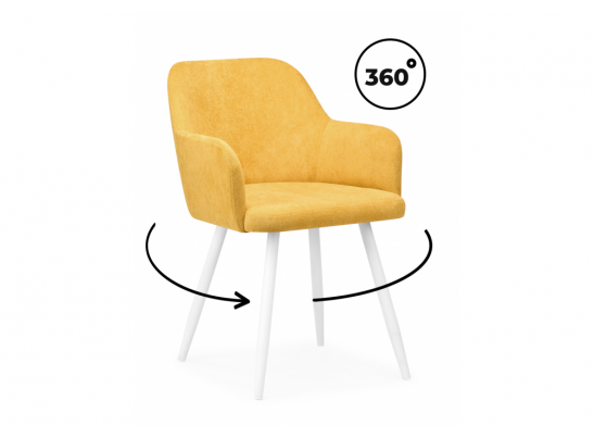 Стул на металлокаркасе Инфини 360 горчичный (ocean 016) / белый в Каменске-Уральском