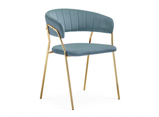 Стул на металлокаркасе Kamelia 1 light blue /gold в Каменске-Уральском