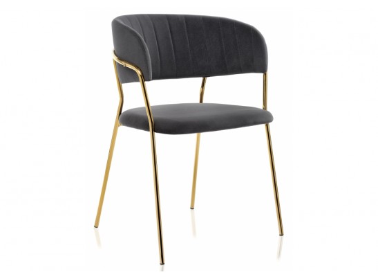 Стул на металлокаркасе Kamelia grey / gold в Каменске-Уральском