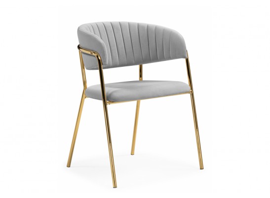 Стул на металлокаркасе Kamelia велюр светло-серый / золотой в Каменске-Уральском