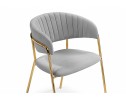 Стул на металлокаркасе Kamelia велюр светло-серый / золотой в Каменске-Уральском
