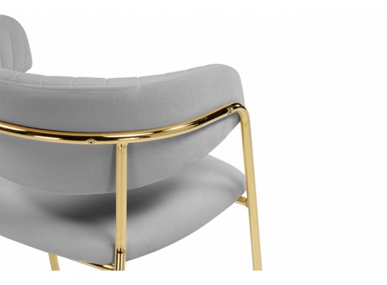 Стул на металлокаркасе Kamelia велюр светло-серый / золотой в Каменске-Уральском
