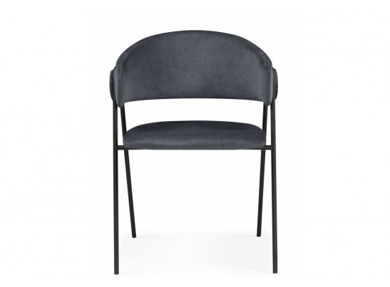 Стул на металлокаркасе Криспиан темно-серый / черный