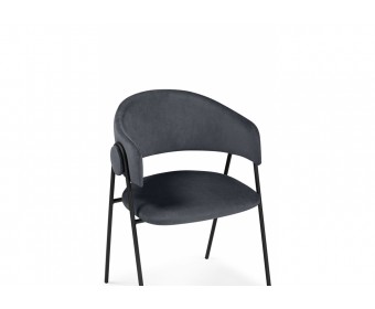 Стул на металлокаркасе Криспиан темно-серый / черный