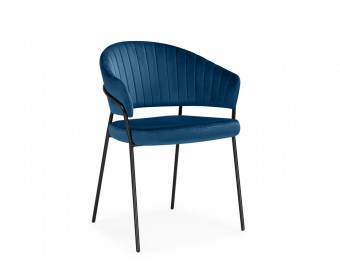 Стул на металлокаркасе Лео синий (H-58) / черный