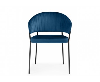 Стул на металлокаркасе Лео синий (H-58) / черный