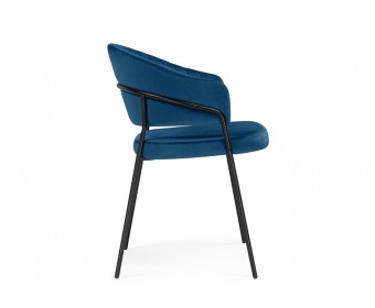 Стул на металлокаркасе Лео синий (H-58) / черный