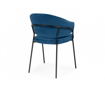 Стул на металлокаркасе Лео синий (H-58) / черный