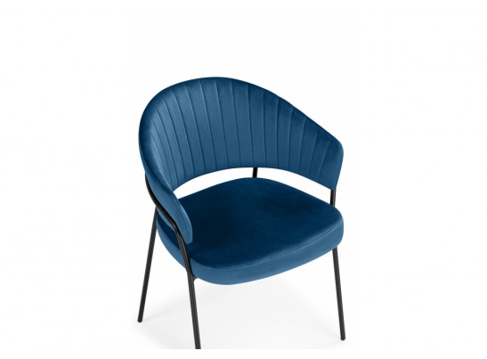 Стул на металлокаркасе Лео синий (H-58) / черный в Каменске-Уральском