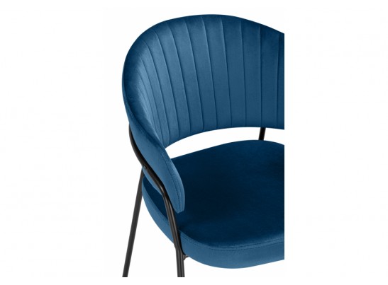 Стул на металлокаркасе Лео синий (H-58) / черный в Каменске-Уральском