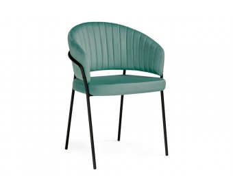 Стул на металлокаркасе Лео зеленый / черный