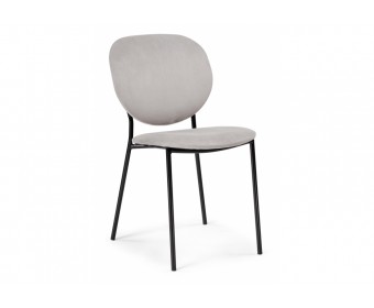 Стул на металлокаркасе Саранда серый / черный глянец