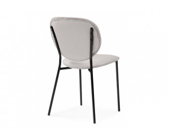 Стул на металлокаркасе Саранда серый / черный глянец