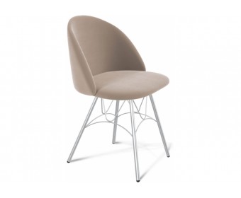 Стул на металлокаркасе SHT-ST35/S100 латте / хром лак