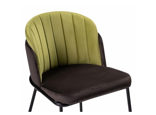 Стул на металлокаркасе Сиолим темно-коричневый / оливковый / черный глянец в Каменске-Уральском