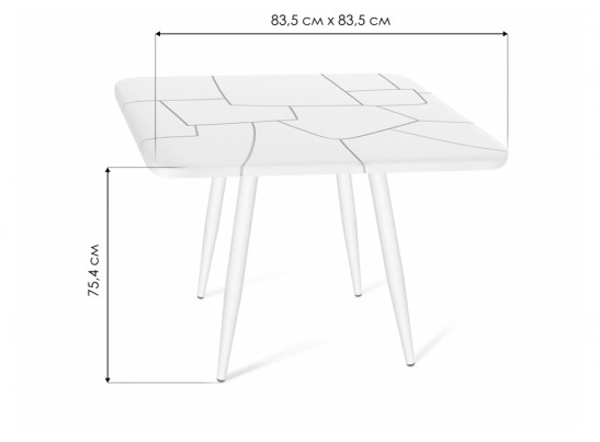 Деревянный стол SHT-TU14/TT30 белый муар / золото / белый в Каменске-Уральском