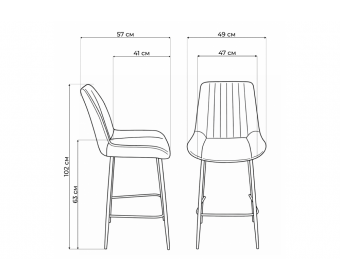 Полубарный стул Седа 360 темно-серый (zd 995) / золотой