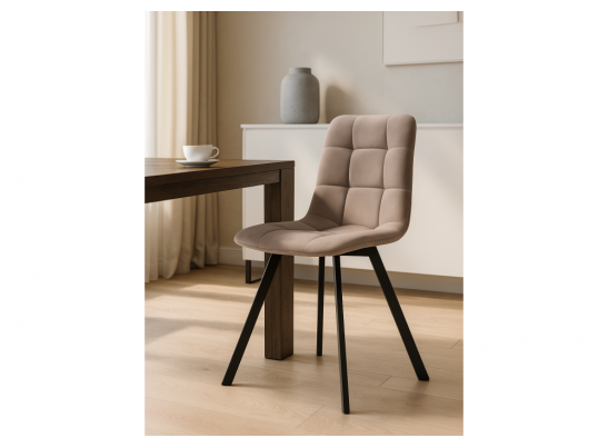 Стул на металлокаркасе Симпл латте / черный в Каменске-Уральском