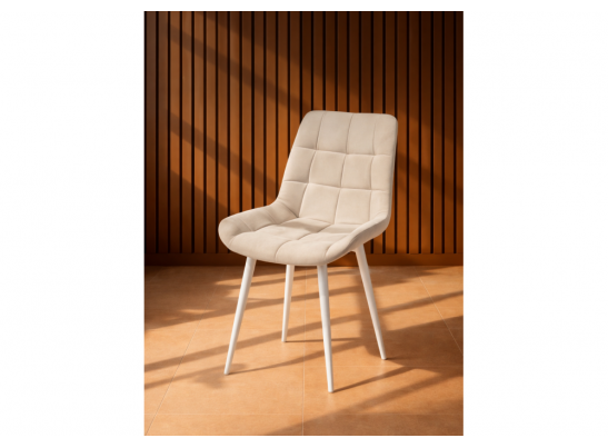 Стул на металлокаркасе Челси 360 К бежевый (zd 210) / белый в Каменске-Уральском