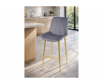 Полубарный стул Седа 360 темно-серый (zd 995) / золотой