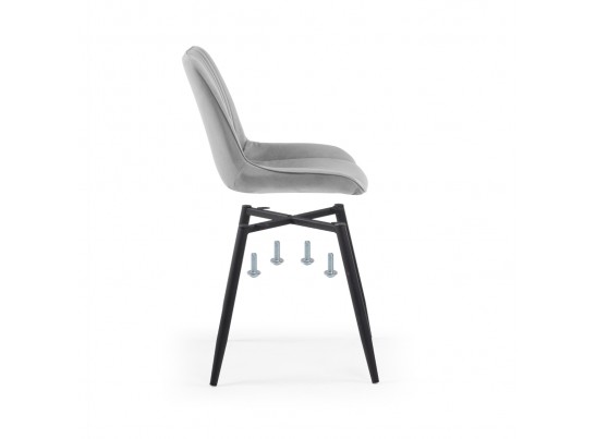 Комплект стульев Вейв 4 шт светло-серый / черный в Каменске-Уральском