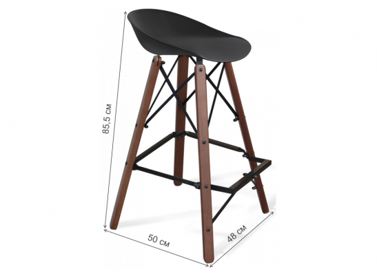 Барный стул SHT-ST19/S80 черный / темный орех в Каменске-Уральском